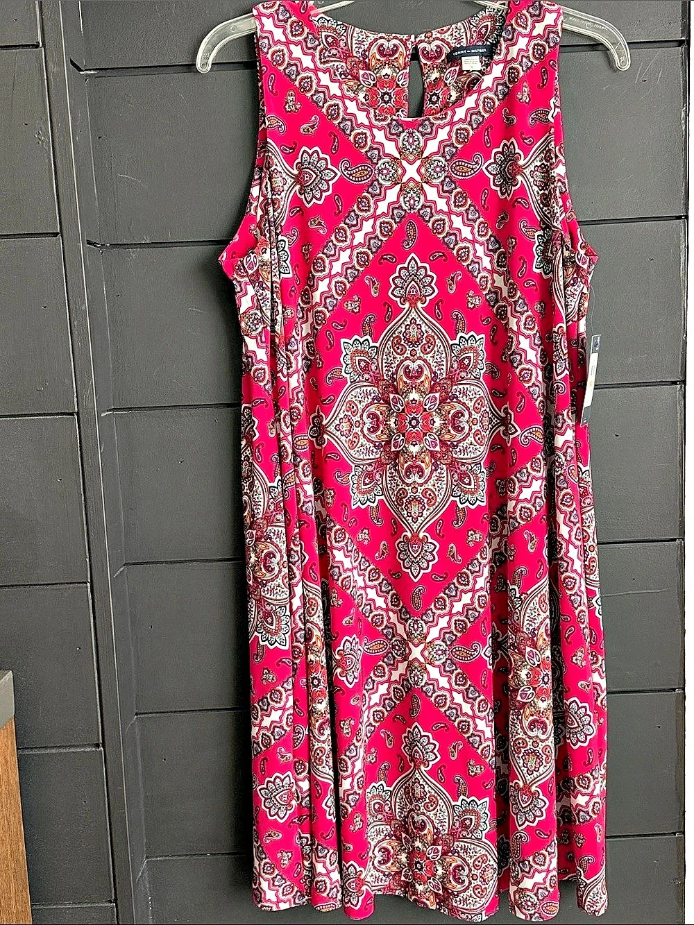 Tommy Hilfiger Midi Dress Paisley Pink 12 NWT